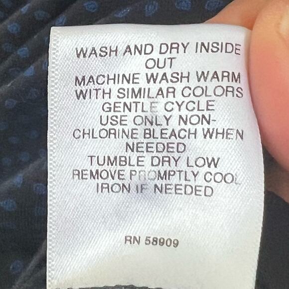 Cremieux Men's Classic Polo Shirt Size XL Black/Blue Polka Dot Long Sleeve - Picture 14 of 14